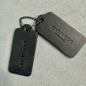 Coach Black Leather Luggage Tags